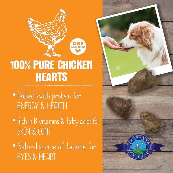 Shepherd Boy Farms Freeze-Dried Chicken Hearts for Dogs