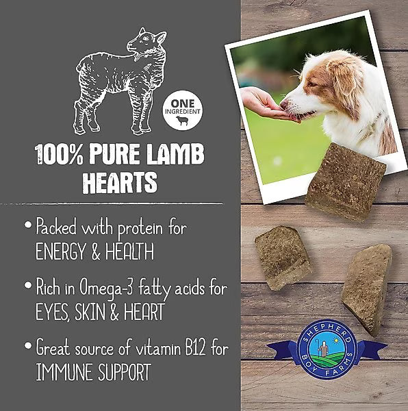 Shepherd Boy Farms Freeze-Dried Lamb Hearts for Dogs