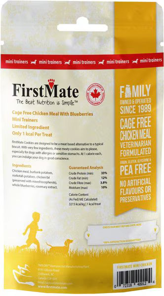 FirstMate Chicken with Blueberry Mini Treats for Dogs