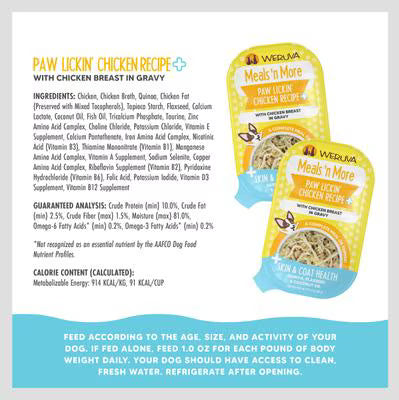 Weruva Meals 'n More Paw Lickin' Chicken Recipe Plus For Dogs