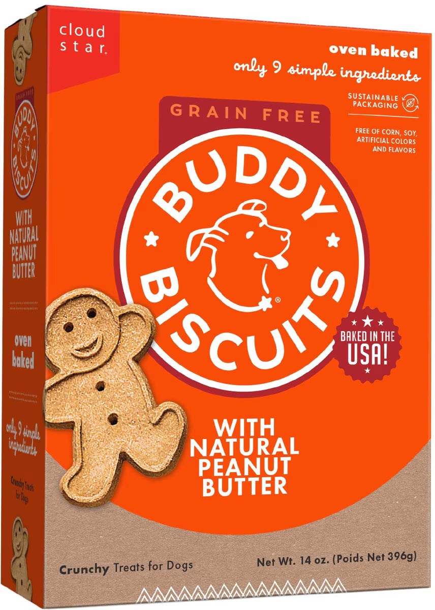 Buddy Biscuits Grain Free Crunchy Treats with Peanut Butter