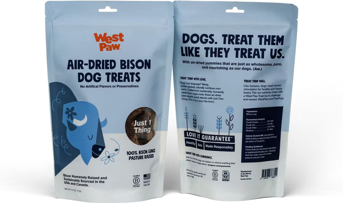 West Paw Bison Lung Air Dried Dog Treats