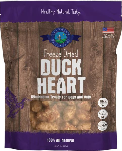 Shepherd Boy Farms Freeze-Dried Duck Hearts for Dogs