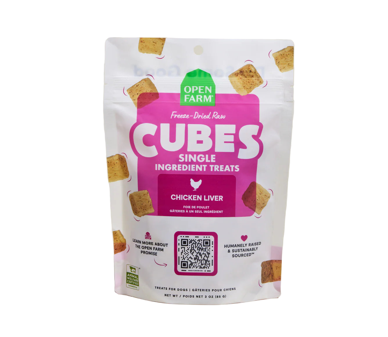 Open Farm Chicken Liver Freeze-Dried Treat Cubes For Dogs