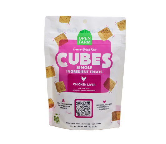 Open Farm Chicken Liver Freeze-Dried Treat Cubes For Dogs