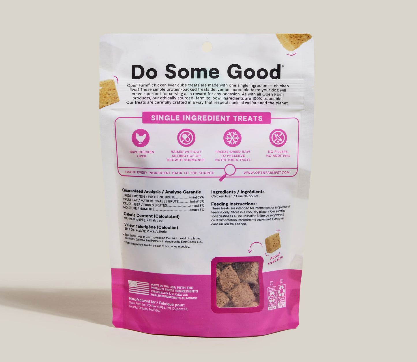Open Farm Chicken Liver Freeze-Dried Treat Cubes For Dogs