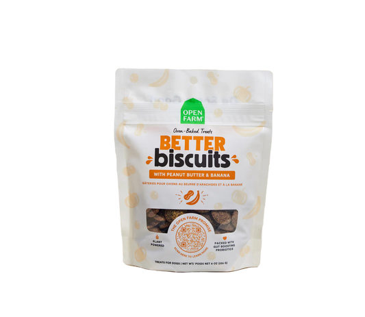 Open Farm Peanut Butter & Banana Better Biscuits For Dogs