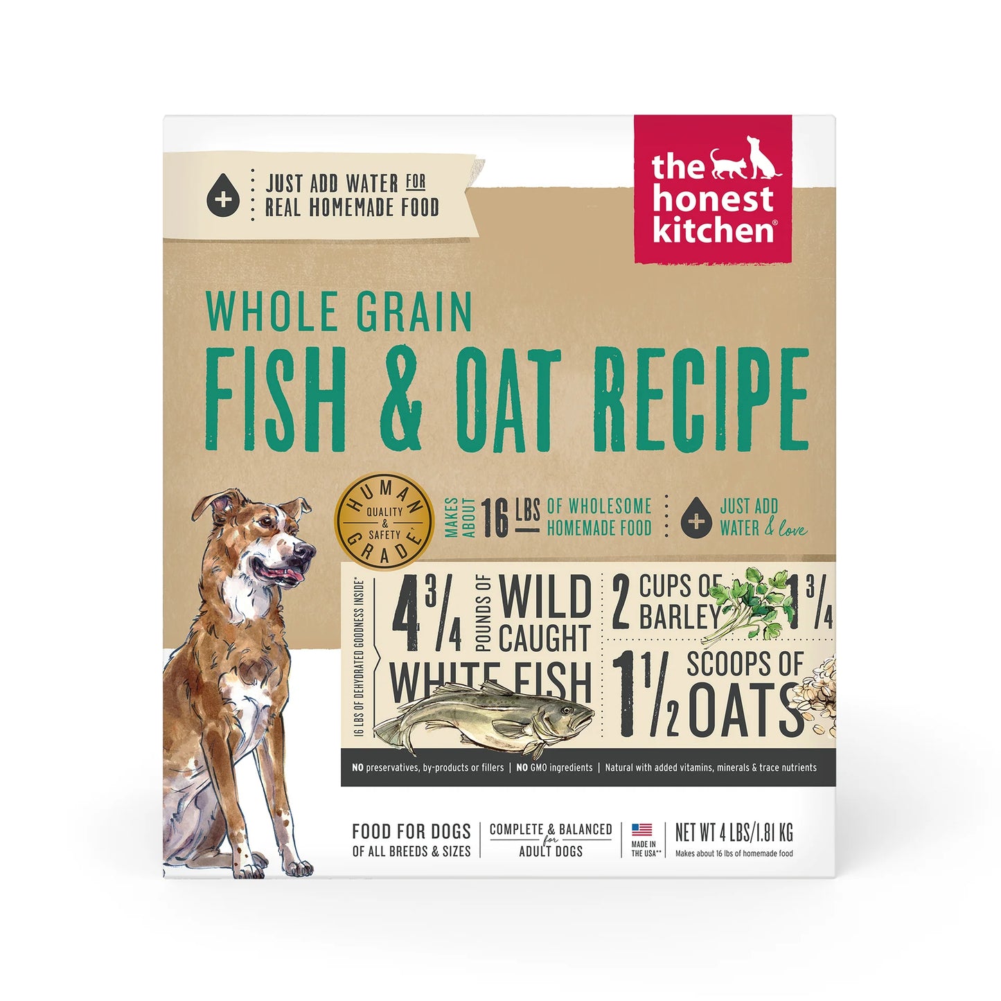 The Honest Kitchen Whole Grain Fish & Oats Dehydrated Dog Food