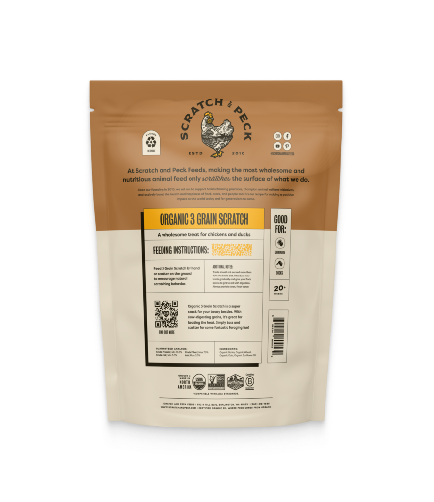 Scratch & Peck Organic 3-Grain Scratch For Chicken and Ducks