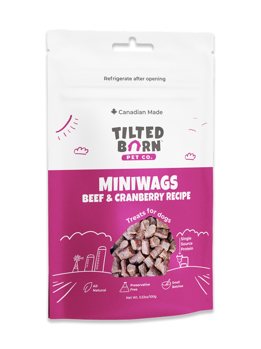 Tilted Barn Miniwags Beef & Cranberry Dog Treats