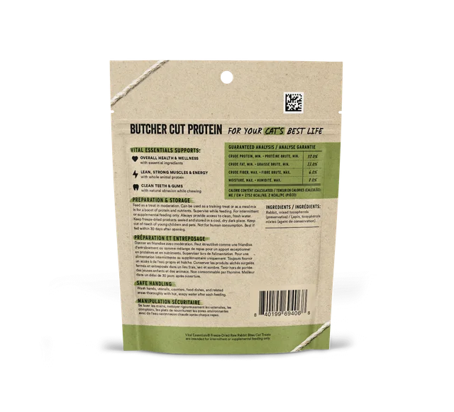 Vital Essentials Freeze-Dried Rabbit Bite Cat Treats