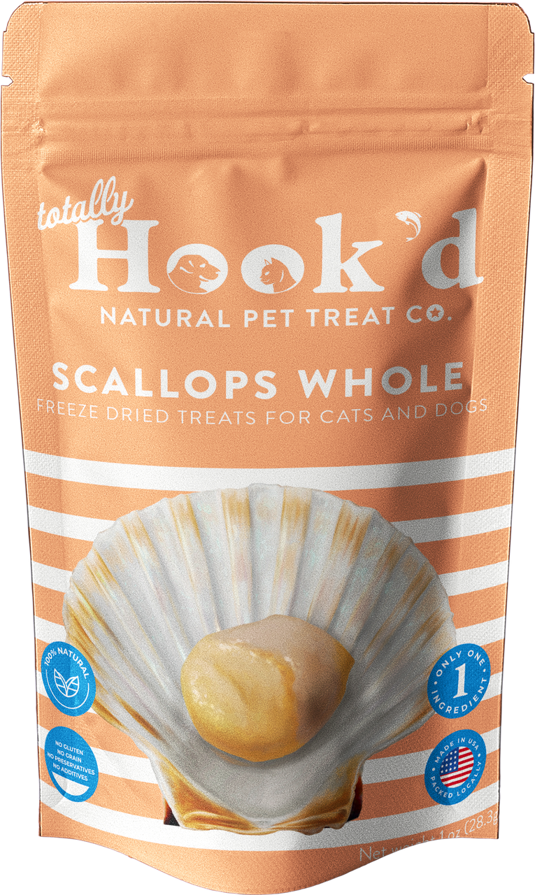 Totally Hook'd Freeze-Dried Scallops Cat & Dog Treats