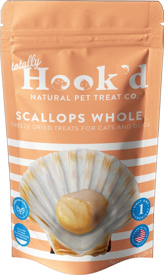 Totally Hook'd Freeze-Dried Scallops Cat & Dog Treats