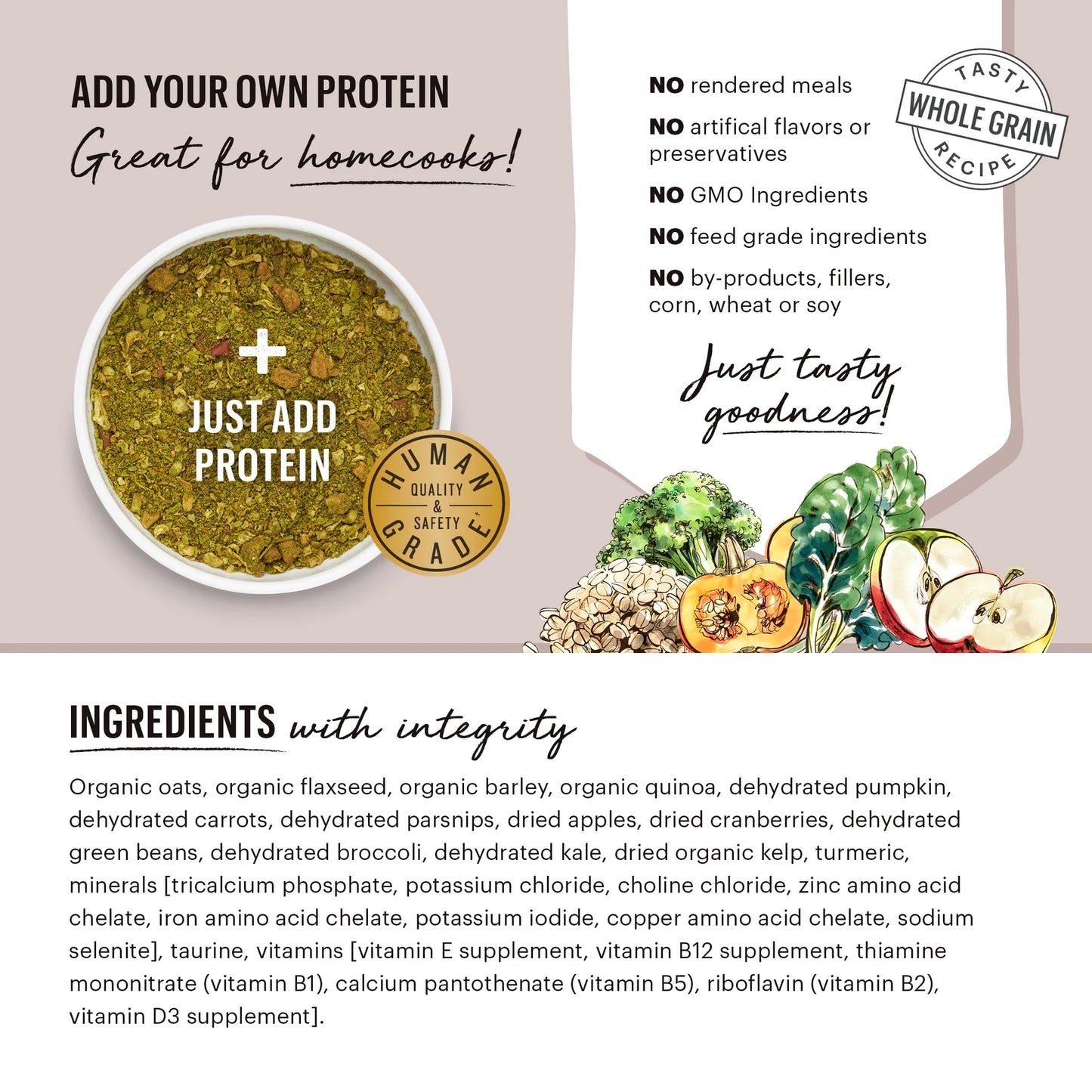 The Honest Kitchen Whole Grain, Veggie & Fruit Base Mix Dehydrated Dog Food