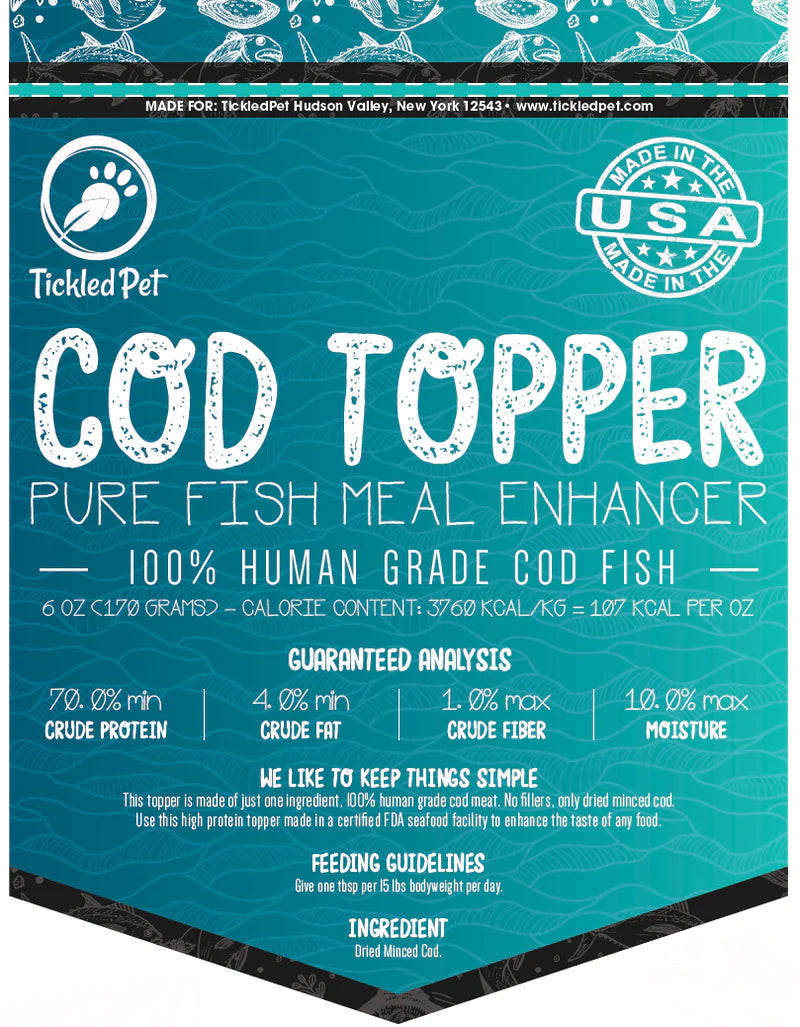 Tickled Pet Dried Cod Food Topper For Dogs