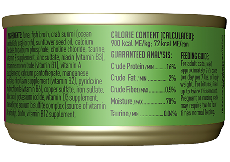 Tiki Cat Grill Tuna & Crab Surimi Recipe Canned Cat Food