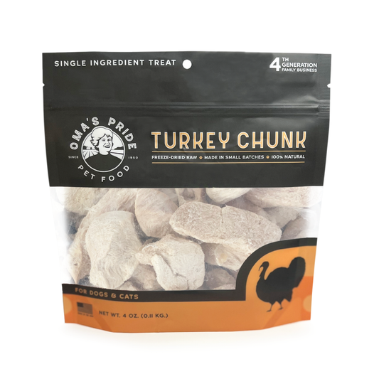 Oma's Pride Freeze-Dried Turkey Breast Chunks for Dogs and Cats