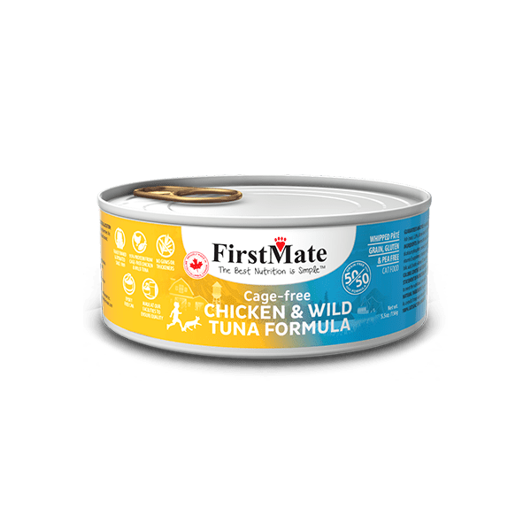 FirstMate 50/50 Cage-Free Chicken and Wild Tuna Formula Canned Food for Cats