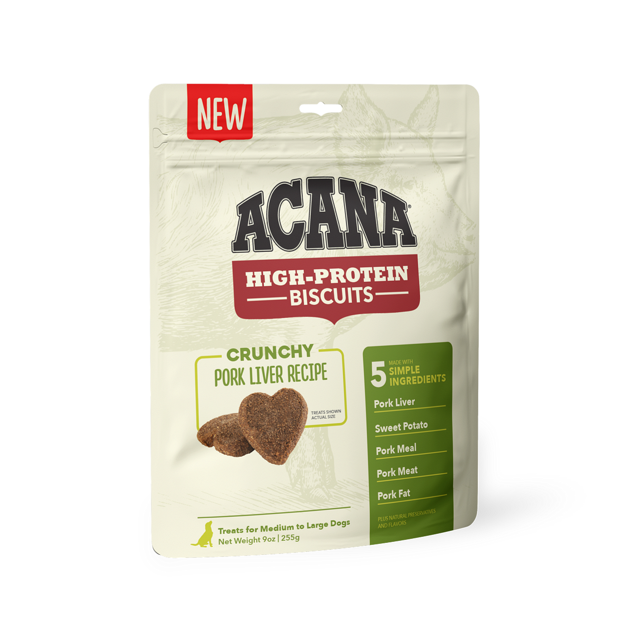 ACANA High Protein Crunchy Pork Liver Recipe Biscuits for Dogs - 9 oz. bag