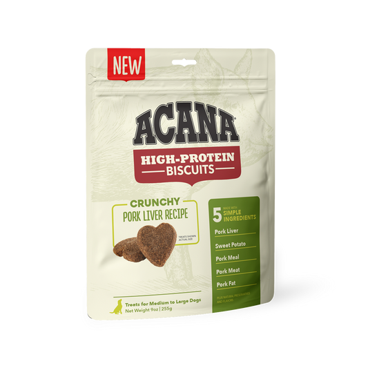 ACANA High Protein Crunchy Pork Liver Recipe Biscuits for Dogs - 9 oz. bag