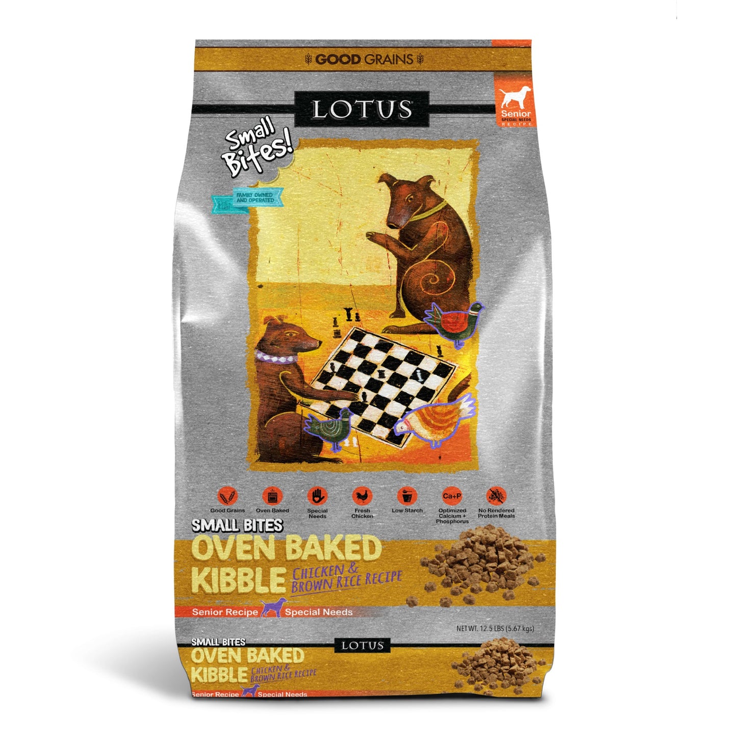 Lotus Small Bites Oven Baked Senior Recipe Dog Kibble