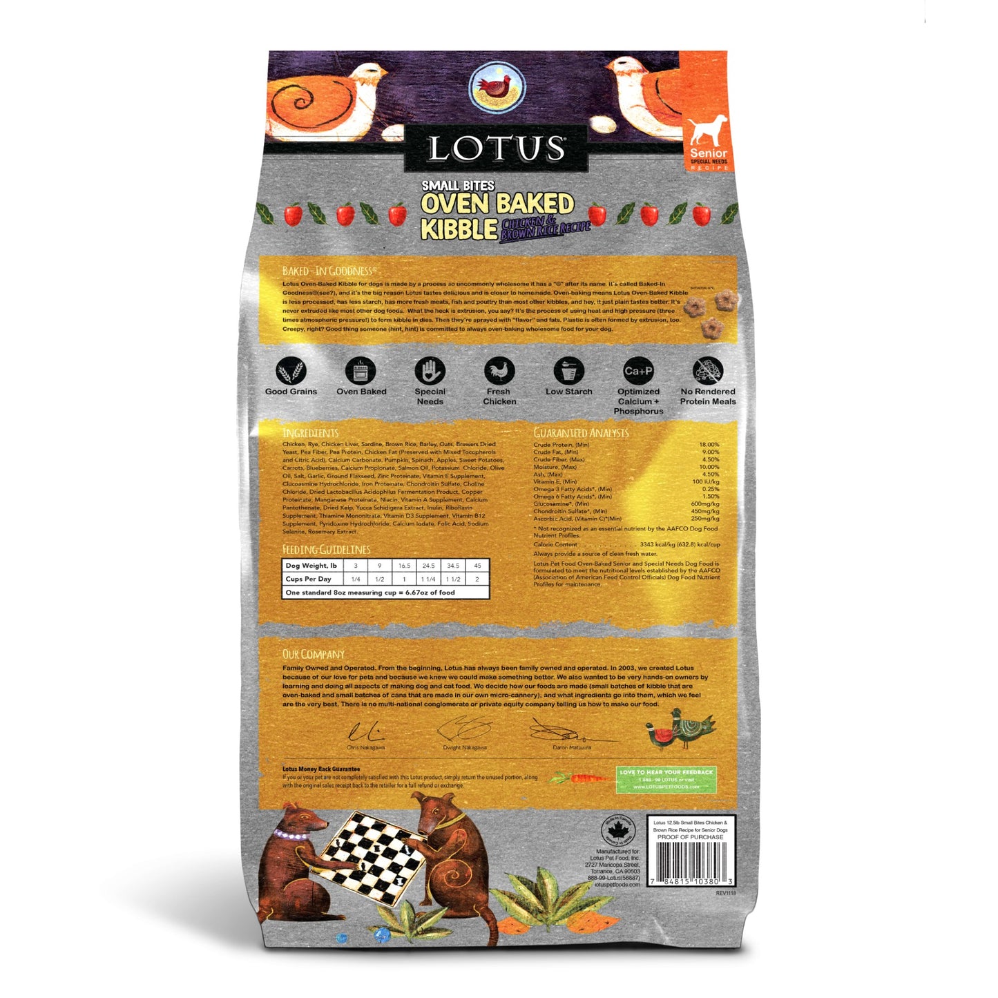 Lotus Small Bites Oven Baked Senior Recipe Dog Kibble