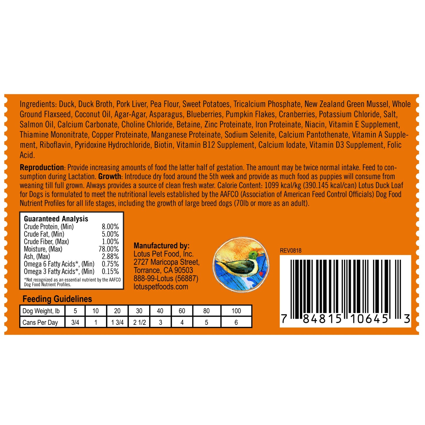 Lotus Dog Grain-Free Duck Loaf Dog Food