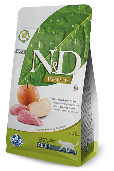 Farmina Natural & Delicious Prime Boar and Apple Adult Dry Cat Food