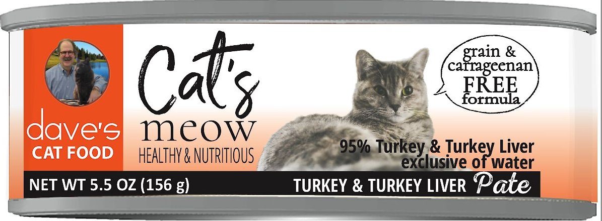 Dave's Cat’s Meow 95% Turkey & Turkey Liver Canned Cat Food