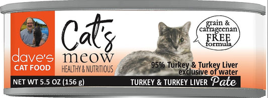 Dave's Cat’s Meow 95% Turkey & Turkey Liver Canned Cat Food