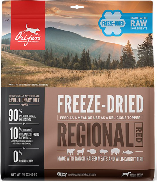 ORIJEN Regional Red Grain-Free Freeze-Dried Dog Food & Topper