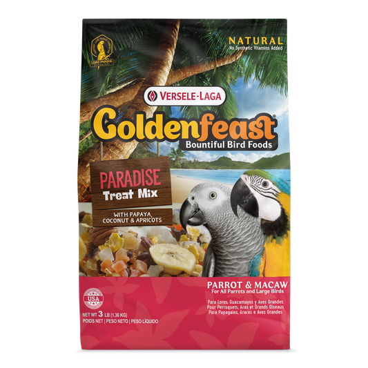 Goldenfeast Paradise Treat Mix for Parrots, Macaws and Large Birds