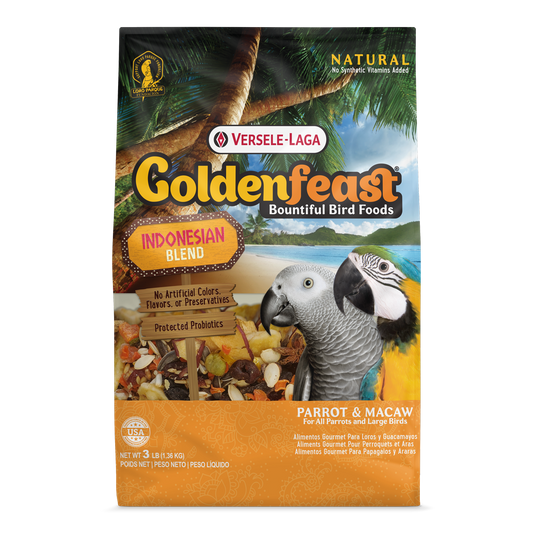 Goldenfeast Indonesian Blend Bird Food for Parrots, Macaws & Large Birds