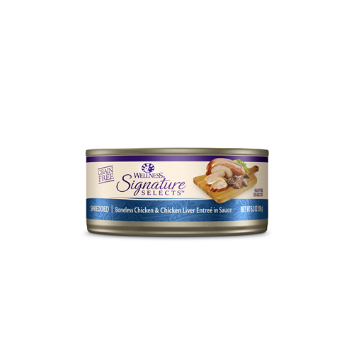Wellness Signature Select Shredded White Meat Chicken with Chicken Liver Entree in Sauce Canned Cat Food