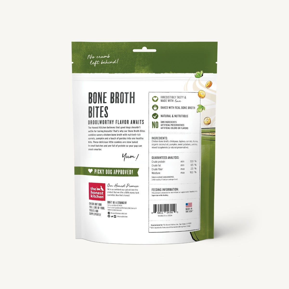 The Honest Kitchen Roasted with Chicken Bone Broth & Carrots Bone Broth Bites For Dogs