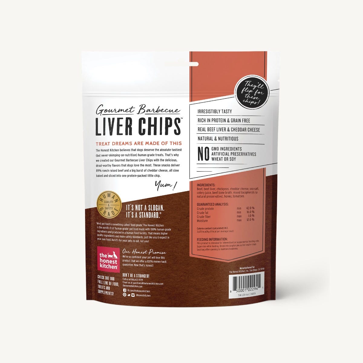 The Honest Kitchen Beef Liver & Cheddar Recipe Gourmet Barbecue Liver Chips For Dogs