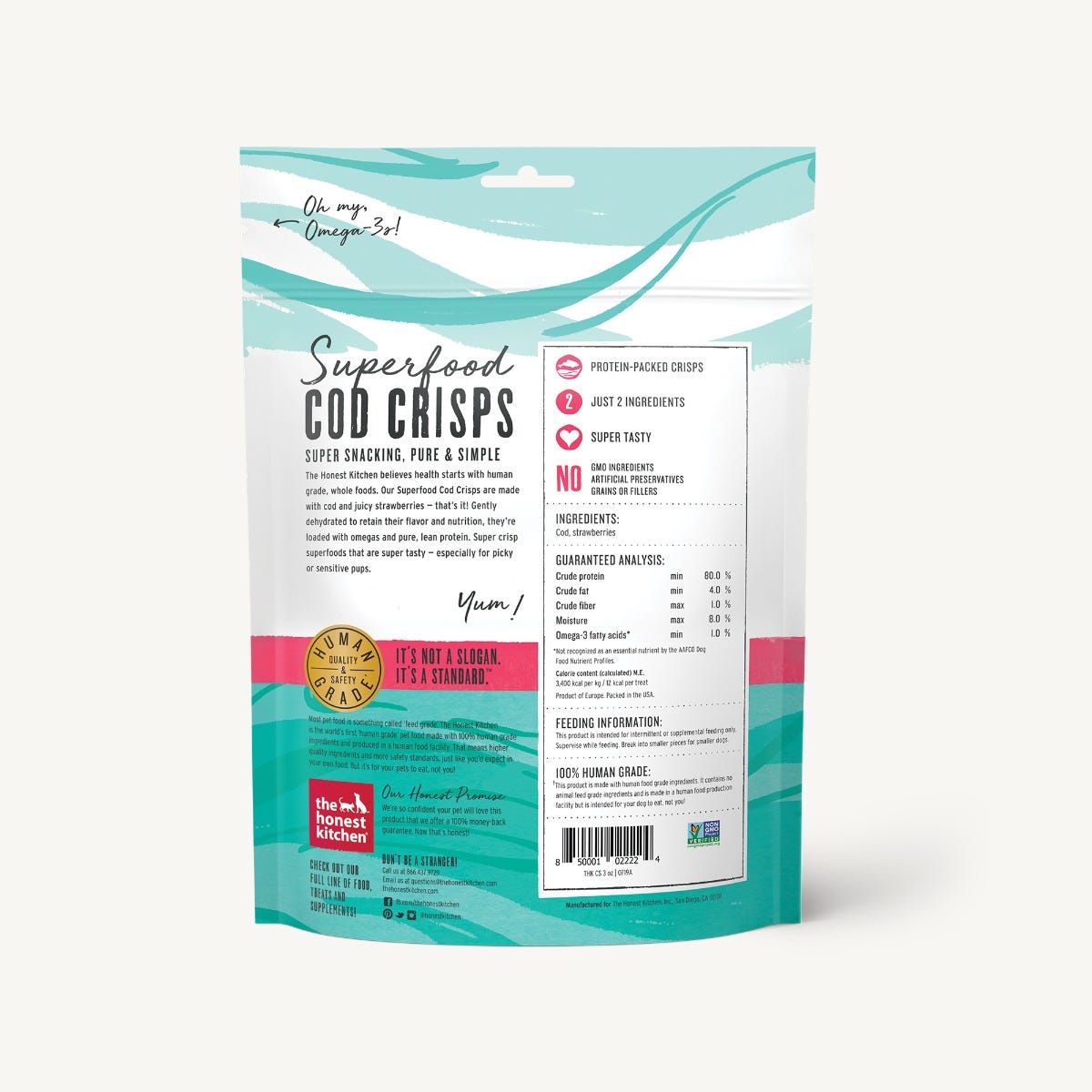 The Honest Kitchen Cod & Strawberry Superfood Cod Crisps Dog Food
