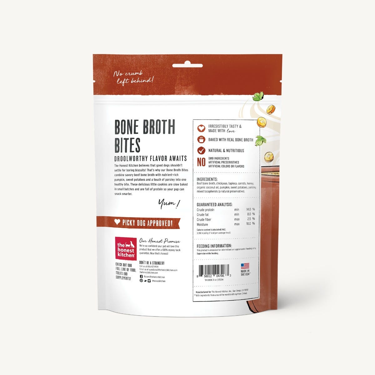 The Honest Kitchen Roasted with Beef Bone Broth & Carrots Bone Broth Bites For Dogs