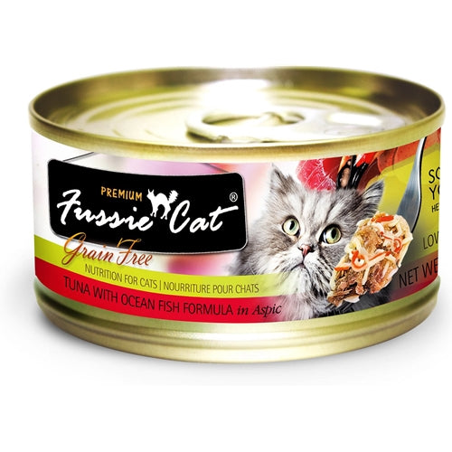 Fussie Cat Premium Grain Free Tuna with Ocean Fish in Aspic Canned Cat Food