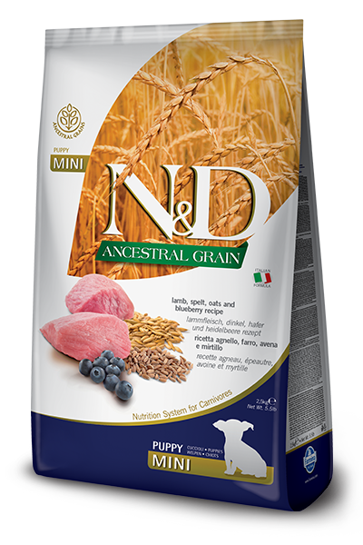 Farmina Natural & Delicious Ancestral Grain Lamb & Blueberry Mini Puppy Dog Food