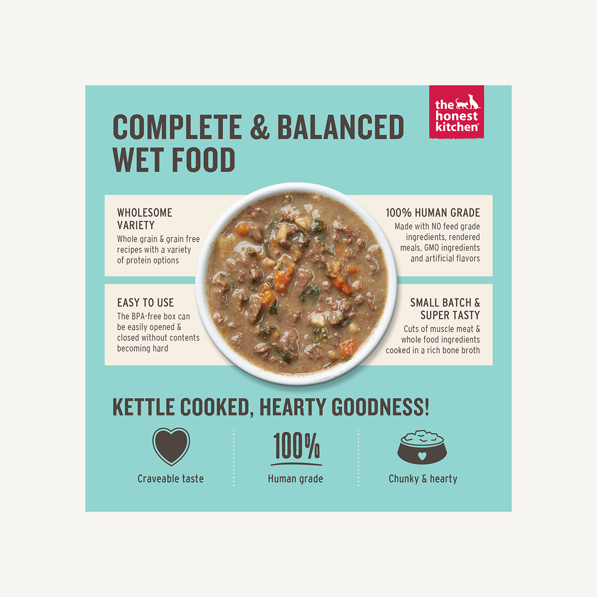 The Honest Kitchen One Pot Stew Tender Turkey Stew with Quinoa, Carrots & Broccoli for Dogs