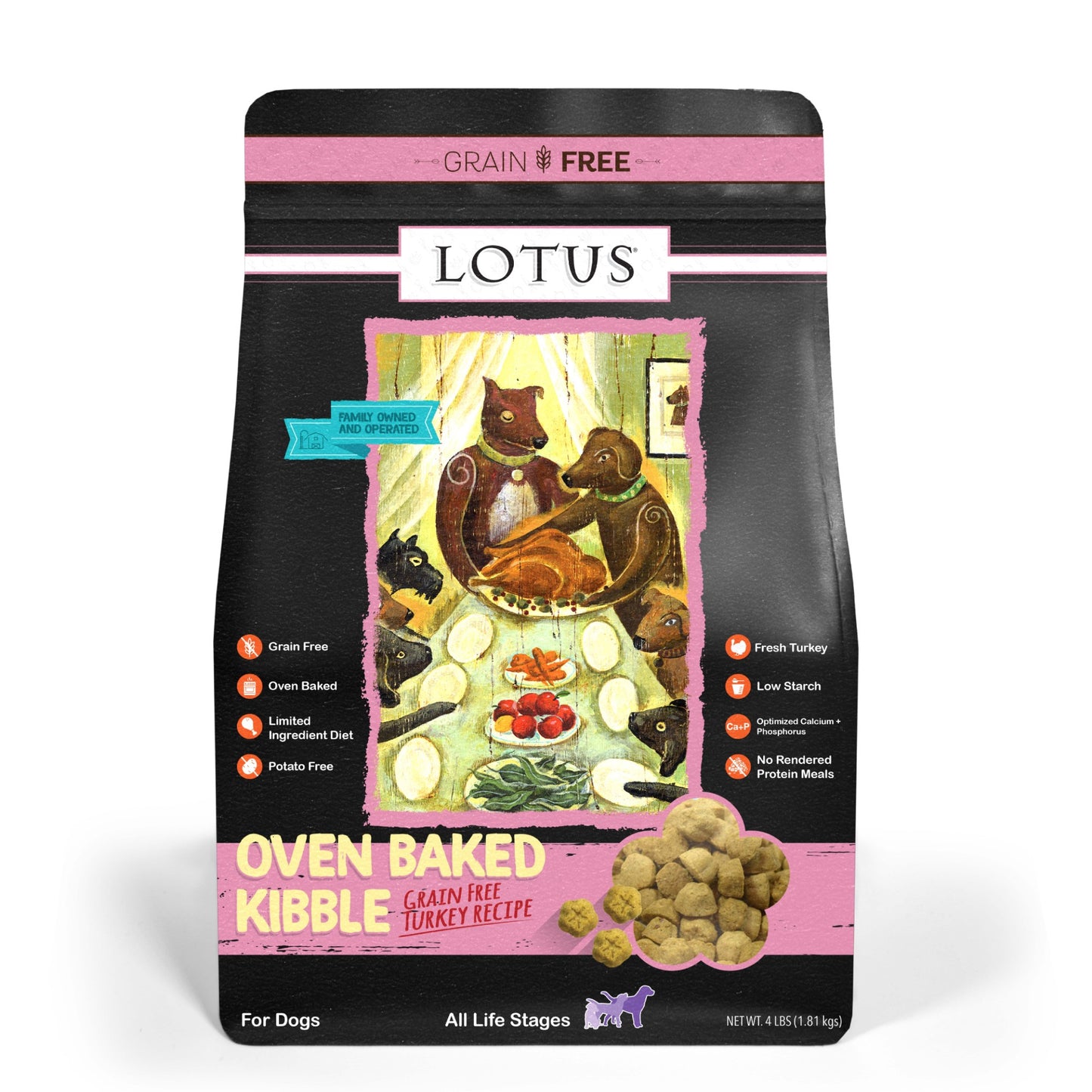 Lotus Oven Baked Grain Free Turkey Recipe Dog Kibble