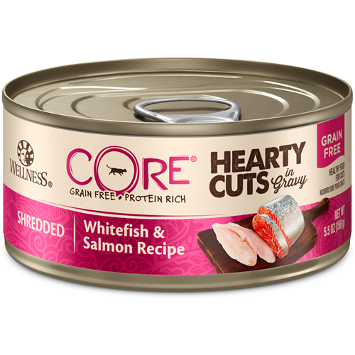 Wellness CORE Canned Hearty Cuts in Gravy Shredded Whitefish & Salmon Formula