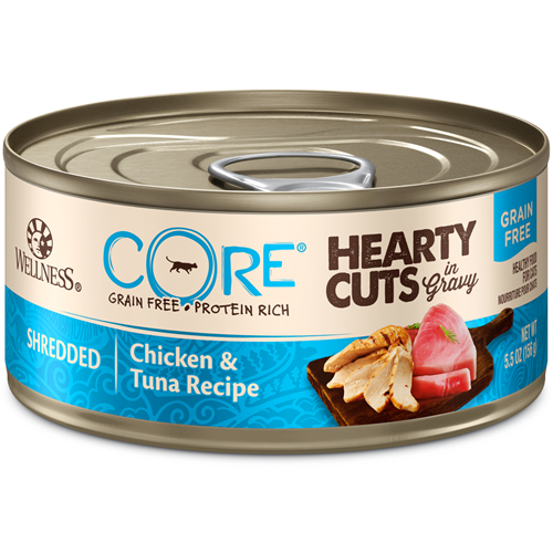 Wellness CORE Canned Hearty Cuts in Gravy Shredded Chicken & Tuna Formula