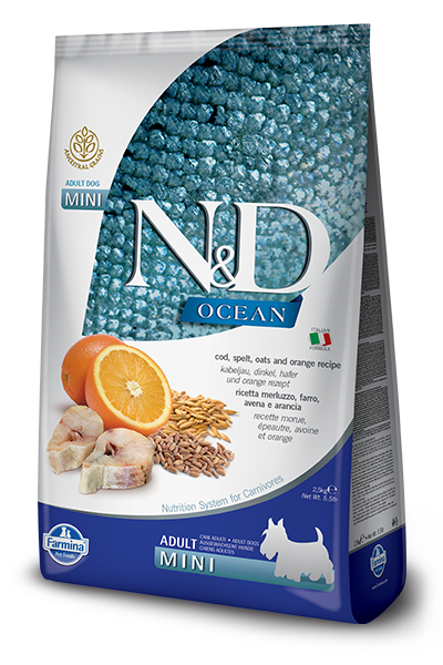 Farmina Natural & Delicious Ocean Cod, Spelt, Oats and Orange Adult Mini Dog Food