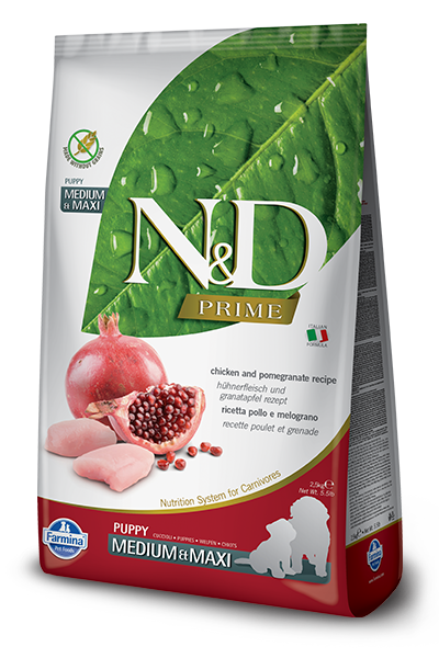 Farmina Natural & Delicious Prime Chicken and Pomegranate Puppy Medium & Maxi Dog Food