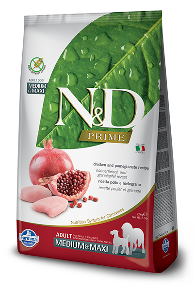 Farmina Natural & Delicious Prime Chicken and Pomegranate Adult Medium & Maxi Dog Food