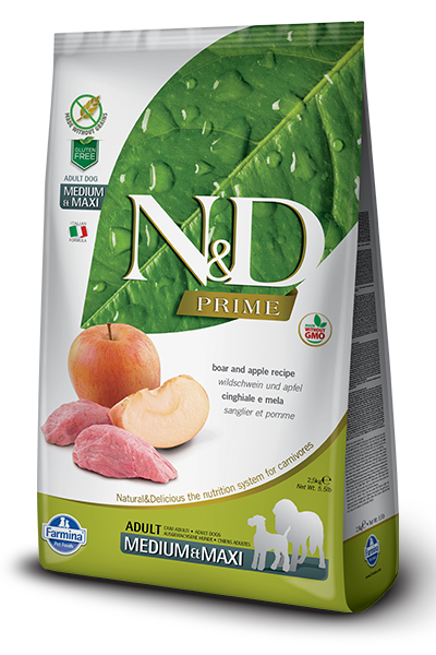 Farmina Natural & Delicious Prime Boar and Apple Adult Medium & Maxi Dog Food