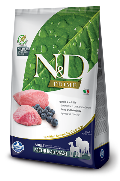 Farmina Natural & Delicious Prime Lamb and Blueberry Adult Medium & Maxi Dog Food