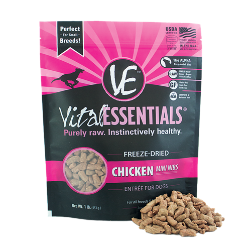 Vital Essentials Freeze-Dried Mini Chicken Niblets for Dogs